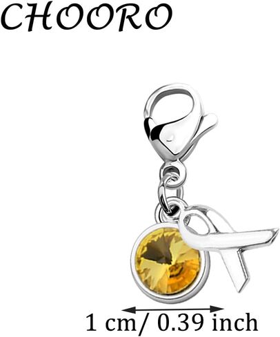 CHOORO Yellow Ribbon Clip on Charm Yellow Awareness Jewelry Gift for Endometriosis/Bladder Cancer in Saudi Arabia