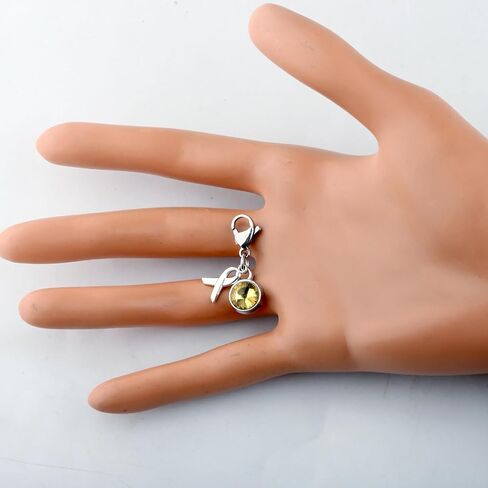 CHOORO Yellow Ribbon Clip on Charm Yellow Awareness Jewelry Gift for Endometriosis/Bladder Cancer in Saudi Arabia