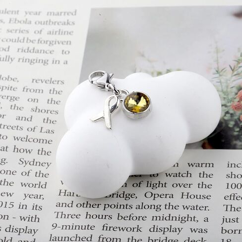 CHOORO Yellow Ribbon Clip on Charm Yellow Awareness Jewelry Gift for Endometriosis/Bladder Cancer in Saudi Arabia
