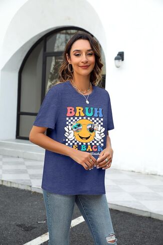 قمصان المعلمين للنساء Bruh نعود إلى اليوم الأول من T-School T-Shirt إلى معلمي المدارس هدية TEE TOP in Kuwait