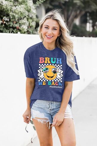 قمصان المعلمين للنساء Bruh نعود إلى اليوم الأول من T-School T-Shirt إلى معلمي المدارس هدية TEE TOP in Kuwait