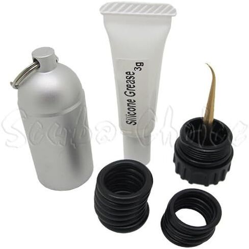 Scuba Choice Scuba Diving Mini Tank Key Ring مع حلقات دائرية وشحم سيليكون 3 جرام، أزرق in Saudi Arabia