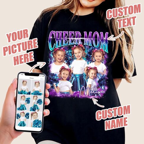 JIX & JOKY Custom Shirt with Picture Custom Mothers Day Shirt for Mom Photo Tshirt with Face Gift for Mothers Day Birthday in Saudi Arabia