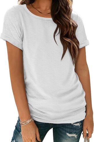 ATHMILE T Shirts Short Sleeve Scoop Neck Tees for Women Fashion Tops Trendy Casual Summer Outfits Clothes 2025 in Saudi Arabia