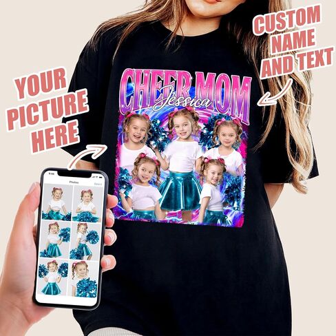 JIX & JOKY Custom Shirt with Picture Custom Mothers Day Shirt for Mom Photo Tshirt with Face Gift for Mothers Day Birthday in Saudi Arabia