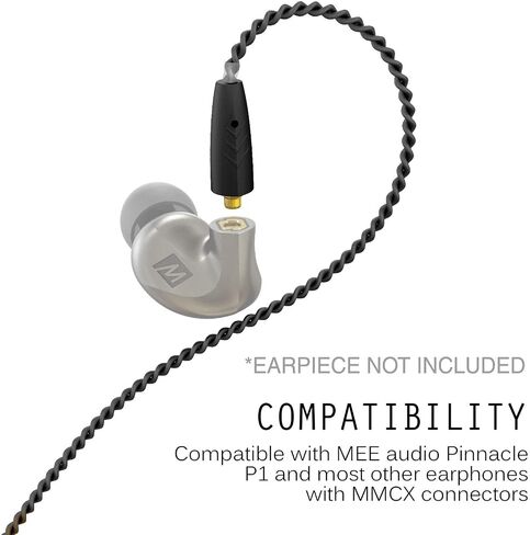 MEE audio MMCX Replacement Stereo Cable for Pinnacle P1 in-ear headphones (Black) (New Version) in Saudi Arabia