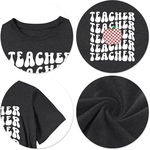 Teacher Shirts Women: Funny Teach Graphic T-Shirt Vintage Teaching Life Casual Short Sleeve Tees in Saudi Arabia