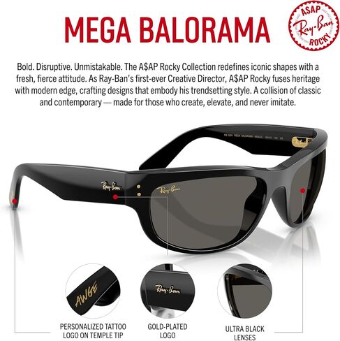 Ray-Ban Rb2289 Mega Balorama Blacked Out Collection by A$ap Rocky Square Sunglasses in Saudi Arabia