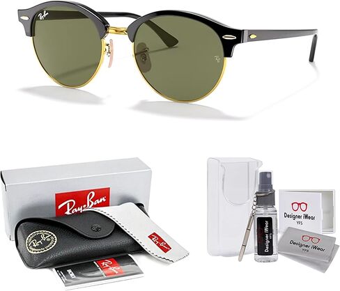 Ray-Ban RB4246 CLUBROUND Sunglasses For Men For Women + BUNDLE with Designer iWear Eyewear Care Kit in Saudi Arabia