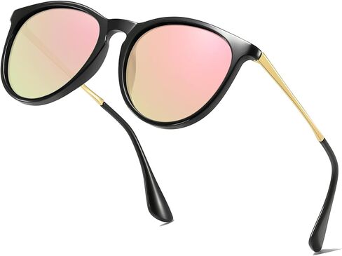 Vintage Round Polarized Sunglasses with UV400 Protection Lightweight Trendy Retro Designer Style for Women Men in Kuwait