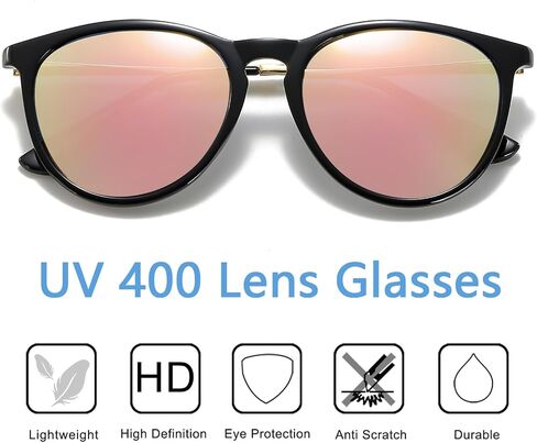 Vintage Round Polarized Sunglasses with UV400 Protection Lightweight Trendy Retro Designer Style for Women Men in Kuwait