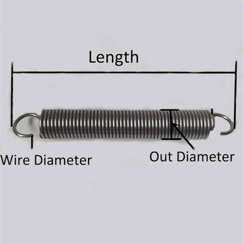 Mdingbao-Extension Springs Diameter 3.5mm تمدد الينابيع طول 90/110/110/110/170/190/220-620mmout القطر 25 مم ، 1pcs ، قدرة تمتد جيدة (280 مم) in Saudi Arabia