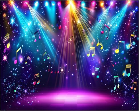 Aiikes 7x5ft Rainbow Stage Photography Backdrop1980s ملونة ديسكو خلفية موسيقى الروك توهج نيون رقص ديكورات حفلة عيد ميلاد خلفية XY142 in Kuwait