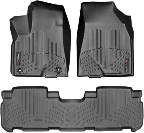 WeatherTech Custom Fit FloorLiners for Toyota Highlander - 1st & 2nd Row (44632-1-2), Black in Saudi Arabia
