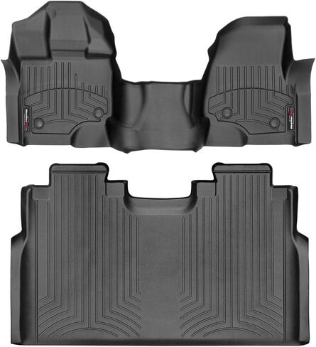 WeatherTech Custom Fit FloorLiners for Ford F-150-1st Row (OTH) & 2nd Row (447931V-446974), Black in Saudi Arabia