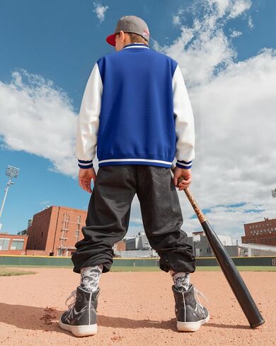 PureChapter Boys Baseball Jacket Kids Varsity Jacket Classic Embroidered Cardigan Sweatshirt Winter Coat Bomber Jacket in Kuwait