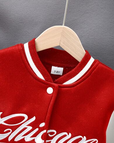 PureChapter Boys Baseball Jacket Kids Varsity Jacket Classic Embroidered Cardigan Sweatshirt Winter Coat Bomber Jacket in Kuwait