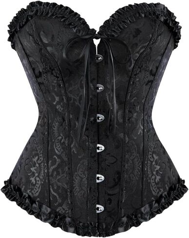 Corset Tops for Women Bustier Shapewear Lingerie Lace Waist Push Up Bodysuit Overbust Boned Corset in Saudi Arabia