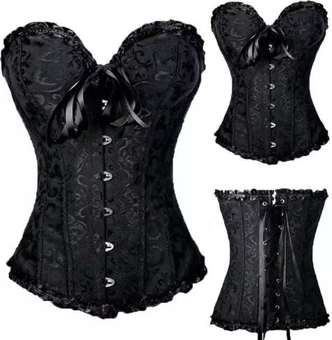 Corset Tops for Women Bustier Shapewear Lingerie Lace Waist Push Up Bodysuit Overbust Boned Corset in Saudi Arabia