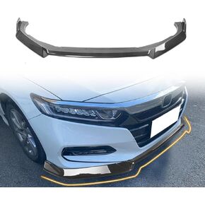 Front Bumper Lip Spoiler Compatible with 2018-2021 Honda Accord 10th Gen Sport, PP Black with Carbon Fiber Print Add-on Front Splitter Air Dam Chin Protector, 3 Pieces in Saudi Arabia