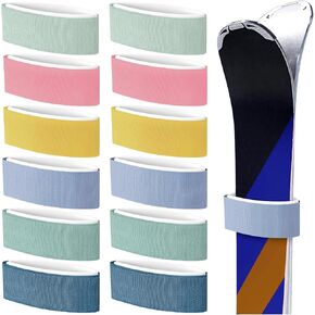 12pcs Ski Straps Ski Fasteners Straps Adjustable Ski Wraps Ties for Carrying Durable Hook and Loop Ski Strap Pair EVA Protector Pads Between Skis Fits for Narrow and Wide Fat Powder Skis in Kuwait