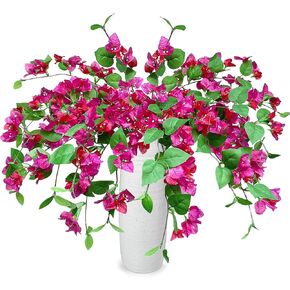 Pack of 16 Artificial Bougainvillea Silk Flower Stems Hanging Flower Vines for Wedding & Home Decoration, Flower Garland, Wreath and Garden DIY Decor - 30.5 inch (Violet Mix) in Saudi Arabia