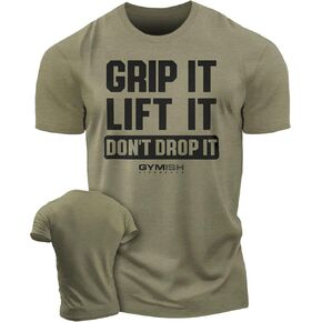 Grip It Lift It Gym Workout Shirt, Motivational Lifting Quote Shirts for Men in Saudi Arabia
