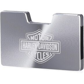 Harley -Davidson Men Mustialist Aluminium Wallet ، مقطع نقود قابل للفصل - Silver in Kuwait