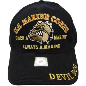 Trade Winds U.S. Marines Corps Hat Devil Dog Commander Cap Hat Bulldog Embroidered Licensed Multi, 7 3/4 in Saudi Arabia