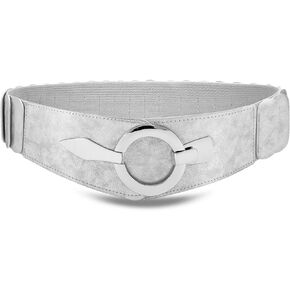 VONMELLI Wide Elastic Waist Belt Women Hip Belt Vintage Stretch Belt with Silver Ring Clasp in Saudi Arabia