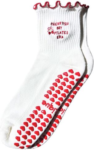 Pilates Grip Socks للنساء ، جوارب طاقم وردي لطيف لليوغا ، البار والتمارين المنزلية ، فكرة هدية رائعة in Kuwait