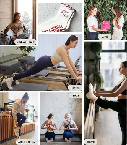 Pilates Grip Socks للنساء ، جوارب طاقم وردي لطيف لليوغا ، البار والتمارين المنزلية ، فكرة هدية رائعة in Kuwait