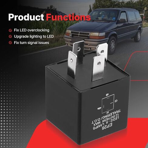 EP26 4 PIN TERT Signal Relay EP26 LED Flasher Relay for Jeep TJ Wrangler 1997-2000 ， Dodge Grand Caravan Caravan Neon 1993-1999 استبدال# 56009339 (EP26) in Saudi Arabia