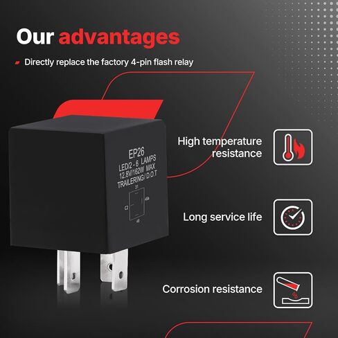 EP26 4 PIN TERT Signal Relay EP26 LED Flasher Relay for Jeep TJ Wrangler 1997-2000 ， Dodge Grand Caravan Caravan Neon 1993-1999 استبدال# 56009339 (EP26) in Saudi Arabia