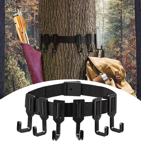 شماعات حزام Mioyoow Treestand مع السنانير ، شماعات القوس خفيفة الوزن ، حامل معدات الرماية متعددة الصدفة لصيد التخييم in Kuwait