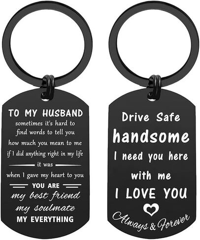 Drive Safe Keychain for Him, Father's Day Gifts for Husband, Birthday Valentine's Day Gift Ideas for bf, Man Key chain in Saudi Arabia