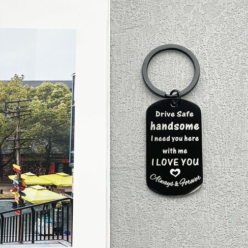 Drive Safe Keychain for Him, Father's Day Gifts for Husband, Birthday Valentine's Day Gift Ideas for bf, Man Key chain in Saudi Arabia