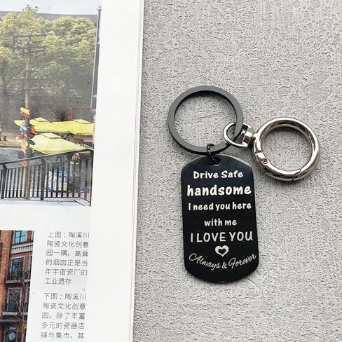 Drive Safe Keychain for Him, Father's Day Gifts for Husband, Birthday Valentine's Day Gift Ideas for bf, Man Key chain in Saudi Arabia