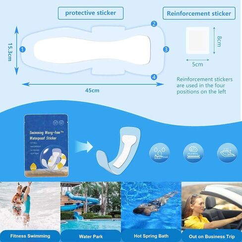 Women's Waterproof Sanitary Pads for Swimming, Skin-Friendly Prevention for Swimming & Daily Activities, Reusable Adhesive Patches (6PCS) in Saudi Arabia