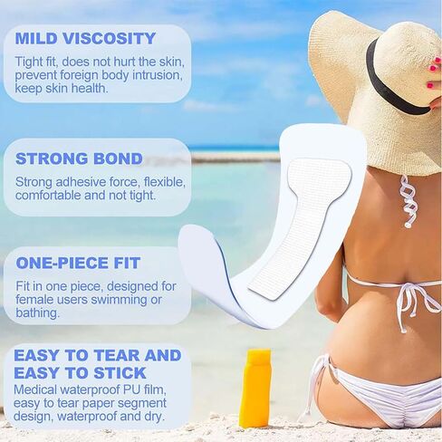 Women's Waterproof Sanitary Pads for Swimming, Skin-Friendly Prevention for Swimming & Daily Activities, Reusable Adhesive Patches (6PCS) in Saudi Arabia