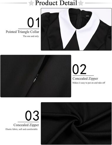 Adult Halloween Costume Women with Big Thing Hand Classic Black Dress Gothic Family Party in Kuwait