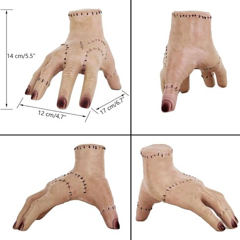 Adult Halloween Costume Women with Big Thing Hand Classic Black Dress Gothic Family Party in Kuwait