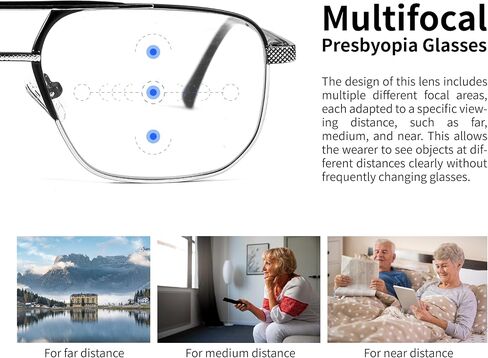Multifocal reading glasses men's metal reading glasses anti-blue light reading glasses GA2306 in Saudi Arabia