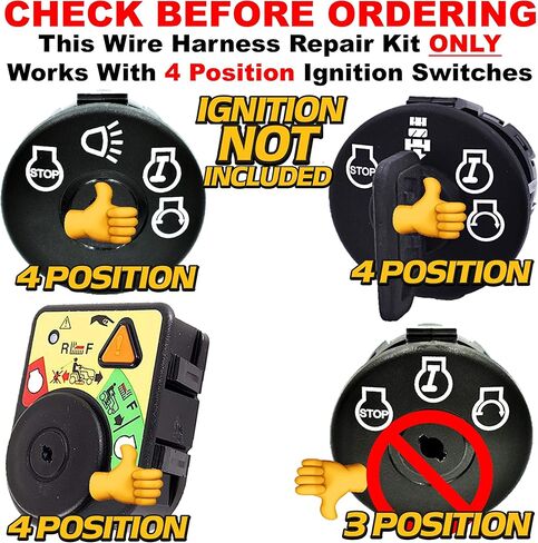 HD Switch Starter Ignition Switch Wire Harness Repair Kit Replaces John Deere Mowers LA100 LA105 LA110 LA115 LA120 LA125 LA130 LA135 LA140 LA145 LA150 LA155 LA165 LA175 Garden Tractor in Saudi Arabia