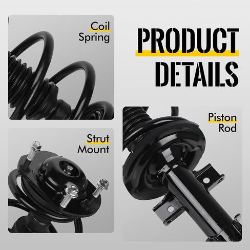 KUSATEC 172518 Front Pair Complete Struts Shock Absorber fit for Buick Enclave 2008-2012, Chevy Traverse 2009-2012, GMC Acadia 2007-2012, Saturn Outlook 2007-2010 Struts with Coil Spring Assemblies in Saudi Arabia