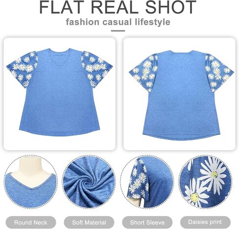 Hdlte Women Plus Size Tops Bell Sleeves Ploral Print Shirt Dustal Bawting Sleeve Blouse in Kuwait