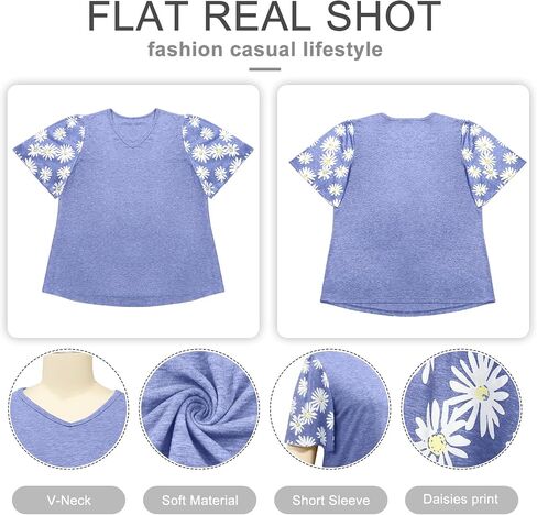 Hdlte Women Plus Size Tops Bell Sleeves Ploral Print Shirt Dustal Bawting Sleeve Blouse in Kuwait