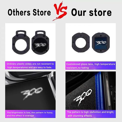2PCS LED Car Door Logo Projector Lights for Chrysler 300 300C 300S 2005-present Ghost Shadow Light Laser Courtesy Step Lights Puddle Lamp Accessories (WHITE) in Kuwait