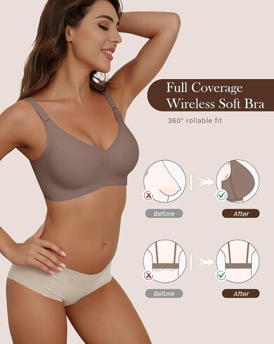 Comfortable Wireless Seamless Bras for Women Soft Support Push Up Full Coverage No Underwire Everyday T Shirt Bra in Saudi Arabia