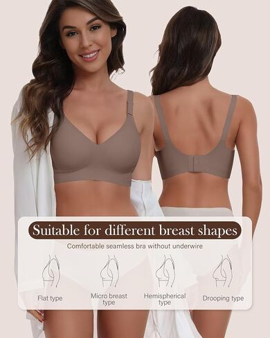 Comfortable Wireless Seamless Bras for Women Soft Support Push Up Full Coverage No Underwire Everyday T Shirt Bra in Saudi Arabia